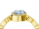 Yellow gold Fancy Blue Oval  Milgrain Marquise Diamond Twist Band Ring_71