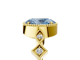 Yellow gold Fancy Blue Oval  Milgrain Marquise Diamond Twist Band Ring_72