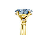 Yellow gold Fancy Blue Oval  Solitaire Beaded Band with Four-Prong Setting_46