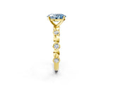 Yellow gold Fancy Blue Oval  Solitaire Bezel-Set Diamond Ring with Beaded Band and Four-Prong Setting_34