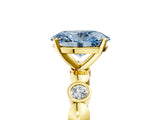 Yellow gold Fancy Blue Oval  Solitaire Bezel-Set Diamond Ring with Beaded Band and Four-Prong Setting_37