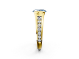 Yellow gold Fancy Blue Oval  Solitaire Bezel-Set Diamond Ring with Channel-Set Band_22