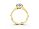 Yellow gold Fancy Blue Oval  Solitaire Bezel-Set Diamond Ring with Channel-Set Band_23