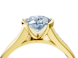 Yellow gold Fancy Blue Oval  Solitaire Bezel-Set Diamond Ring with Channel-Set Band_24