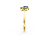 Yellow gold Fancy Blue Oval  Solitaire Cathedral Diamond Ring with Six-Prong Setting_19