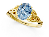 Yellow gold Fancy Blue Oval  Solitaire Celtic Knot Engagement Ring with Four-Prong Setting_77