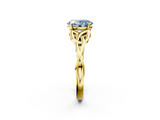 Yellow gold Fancy Blue Oval  Solitaire Celtic Knot Engagement Ring with Four-Prong Setting_78
