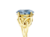 Yellow gold Fancy Blue Oval  Solitaire Celtic Knot Engagement Ring with Four-Prong Setting_81