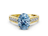 Yellow gold Fancy Blue Oval  Solitaire Channel-Set Diamond Engagement Ring with Four-Prong Setting_32