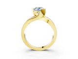 Yellow gold Fancy Blue Oval  Solitaire Channel-Set Split Shank Ring with Tension Prong Setting_6