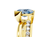 Yellow gold Fancy Blue Oval  Solitaire Channel-Set Split Shank Ring with Tension Prong Setting_8