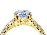Yellow gold Fancy Blue Oval  Solitaire Chevron Pave Diamond Engagement Ring with Six-Prong Setting_7