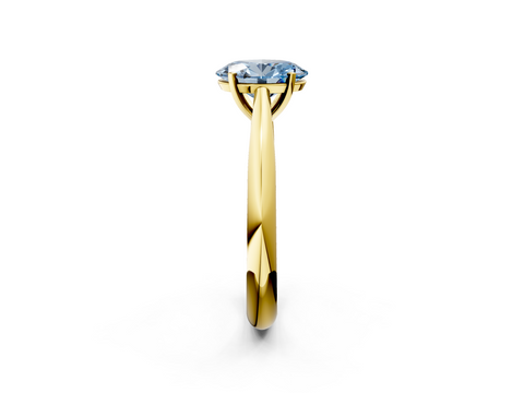 Yellow gold Fancy Blue Oval  Solitaire Diamond Engagement Ring with Cathedral Setting and Four-Prong Mount on a Classic Band_54