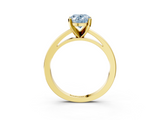 Yellow gold Fancy Blue Oval  Solitaire Diamond Engagement Ring with Four-Prong Setting on a Classic Band_6