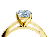 Yellow gold Fancy Blue Oval  Solitaire Diamond Engagement Ring with Four-Prong Setting on a Classic Band_7
