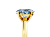 Yellow gold Fancy Blue Oval  Solitaire Diamond Engagement Ring with Four-Prong Setting on a Classic Band_8