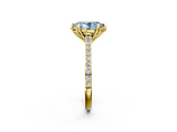 Yellow gold Fancy Blue Oval  Solitaire Diamond Engagement Ring with Pave Band and Six-Prong Setting_22