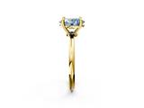 Yellow gold Fancy Blue Oval  Solitaire Diamond Ring with 4-Prong Setting on a Classic Band_5