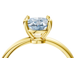 Yellow gold Fancy Blue Oval  Solitaire Diamond Ring with 4-Prong Setting on a Classic Band_7