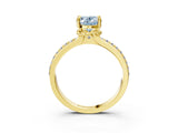Yellow gold Fancy Blue Oval  Solitaire Diamond Ring with Channel Set Band and Six-Prong Setting_51