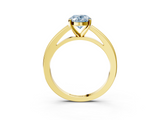 Yellow gold Fancy Blue Oval  Solitaire Diamond Ring with Four-Prong Setting and Classic Band_6