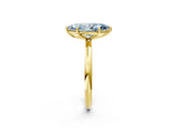 Yellow gold Fancy Blue Oval  Solitaire Diamond Ring with Four-Prong Setting on a Plain Band_22