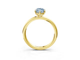 Yellow gold Fancy Blue Oval  Solitaire Diamond Ring with Four-Prong Setting on a Plain Band_23