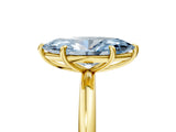 Yellow gold Fancy Blue Oval  Solitaire Diamond Ring with Four-Prong Setting on a Plain Band_25
