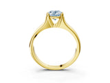 Yellow gold Fancy Blue Oval  Solitaire Diamond Ring with Six-Prong Cathedral Setting_35