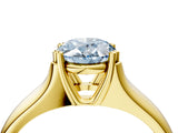 Yellow gold Fancy Blue Oval  Solitaire Diamond Ring with Six-Prong Cathedral Setting_36