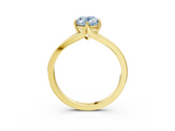Yellow gold Fancy Blue Oval  Solitaire Diamond Ring with Six-Prong Setting and Tapered Band_21