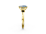 Yellow gold Fancy Blue Oval  Solitaire Diamond Ring with Six-Prong Setting on a Classic Band_5