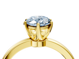Yellow gold Fancy Blue Oval  Solitaire Diamond Ring with Six-Prong Setting on a Classic Band_7
