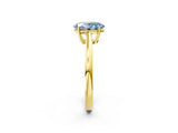 Yellow gold Fancy Blue Oval  Solitaire Diamond Ring with Split Shank and Four-Prong Setting_14
