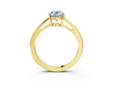 Yellow gold Fancy Blue Oval  Solitaire Diamond Ring with Split Shank and Four-Prong Setting_15