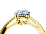 Yellow gold Fancy Blue Oval  Solitaire Diamond Ring with Split Shank and Four-Prong Setting_16