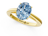 Yellow gold Fancy Blue Oval  Solitaire Diamond Ring with Split Shank and Four-Prong Setting_21