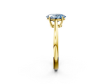 Yellow gold Fancy Blue Oval  Solitaire Diamond Ring with Split Shank and Four-Prong Setting_22