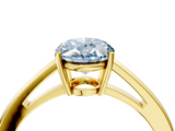 Yellow gold Fancy Blue Oval  Solitaire Diamond Ring with Split Shank and Four-Prong Setting_24