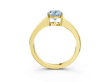 Yellow gold Fancy Blue Oval  Solitaire Diamond Ring with Tapered Band and Four-Prong Setting_52