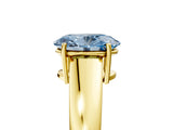 Yellow gold Fancy Blue Oval  Solitaire Diamond Ring with Tapered Band and Four-Prong Setting_54