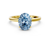 Yellow gold Fancy Blue Oval  Solitaire Engagement Ring with Cathedral Band and Four-Prong Setting_19