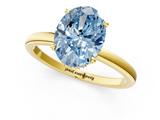 Yellow gold Fancy Blue Oval  Solitaire Engagement Ring with Cathedral Band and Four-Prong Setting_20
