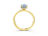Yellow gold Fancy Blue Oval  Solitaire Engagement Ring with Cathedral Band and Four-Prong Setting_22