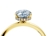 Yellow gold Fancy Blue Oval  Solitaire Engagement Ring with Cathedral Band and Four-Prong Setting_23