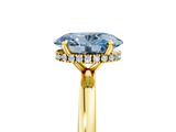 Yellow gold Fancy Blue Oval  Solitaire Engagement Ring with Cathedral Band and Four-Prong Setting_24