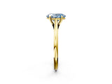 Yellow gold Fancy Blue Oval  Solitaire Engagement Ring with Four-Prong Setting and Classic Band 2