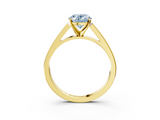 Yellow gold Fancy Blue Oval  Solitaire Engagement Ring with Four-Prong Setting and Tapered Band_6