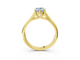 Yellow gold Fancy Blue Oval  Solitaire Engagement Ring with Six-Prong Setting and Classic Band 4