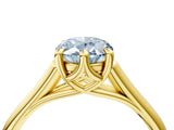 Yellow gold Fancy Blue Oval  Solitaire Engagement Ring with Six-Prong Setting and Classic Band 5
